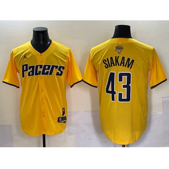 Mens Youths Kids Womens Pascal Siakam 2025 Final Patch Jersey Stitched Yellow